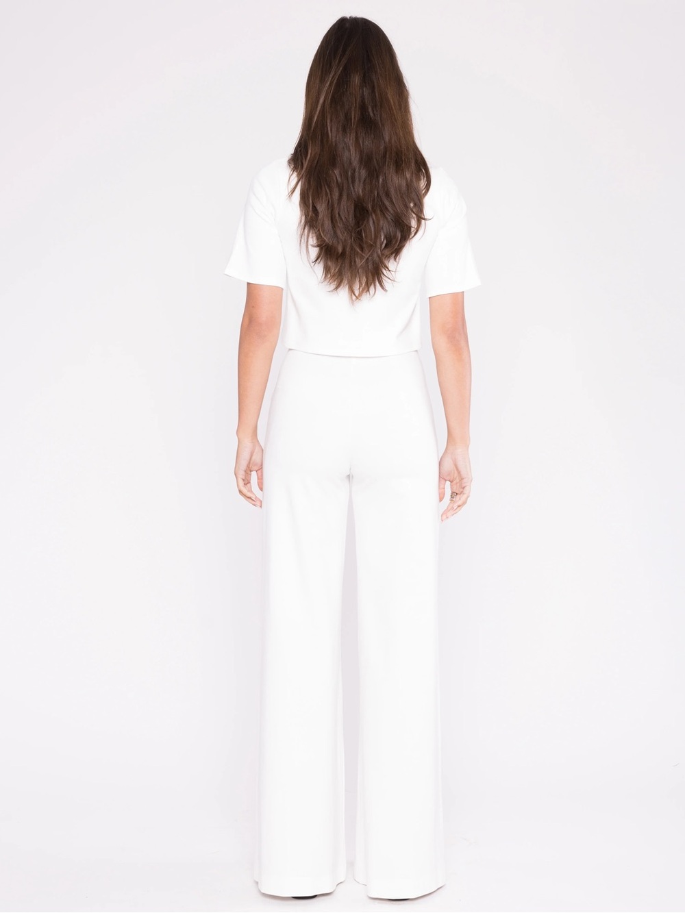 Ripley Rader Ponte Knit Wide Leg Pant XS Off White Pull On Stretch Minimalist - Picture 5 of 11